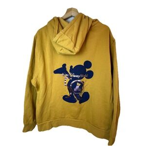 Walt Disney World 50th Anniversary Mickey Mouse Pullover Hoodie L Unisex Mustard